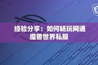 经验分享：如何畅玩网通魔兽世界私服