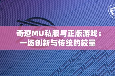 奇迹MU私服与正版游戏：一场创新与传统的较量