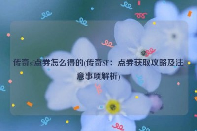 传奇sf点券怎么得的(传奇SF：点券获取攻略及注意事项解析)