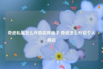 奇迹私服怎么开商店摔箱子 奇迹怎么开启个人商店