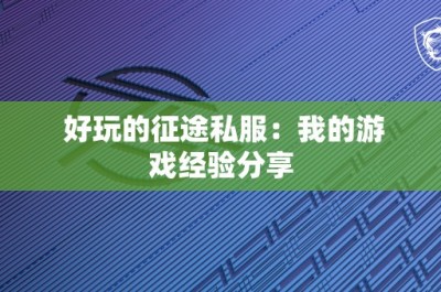 好玩的征途私服：我的游戏经验分享