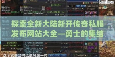 探索全新大陆新开传奇私服发布网站大全—勇士的集结号！