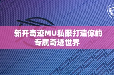 新开奇迹MU私服打造你的专属奇迹世界