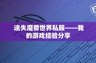 迷失魔兽世界私服——我的游戏经验分享