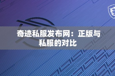 奇迹私服发布网：正版与私服的对比