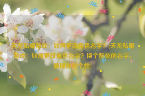 天龙私服游戏：如何更改角色名字？(天龙私服游戏：如何更改角色名字？换个酷炫的名字，展现你的个性)