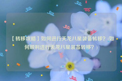 【转移攻略】如何进行天龙八星装备转移？(如何顺利进行天龙八星装备转移？)